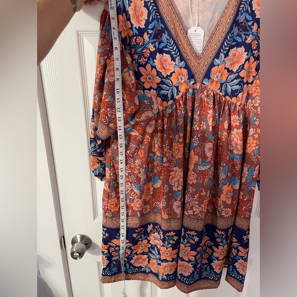 Mini Baby Doll in Rust Dress flower print | XL | NWT ! - Picture 12 of 13